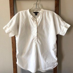 White JCrew Short Sleeve Popover Shirt XS